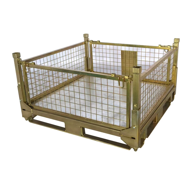 Medium Duty Industrial Metal Steel Pallet Box Collapsible Foldable Storage Solution for Warehouses Cargo Storage Equipment