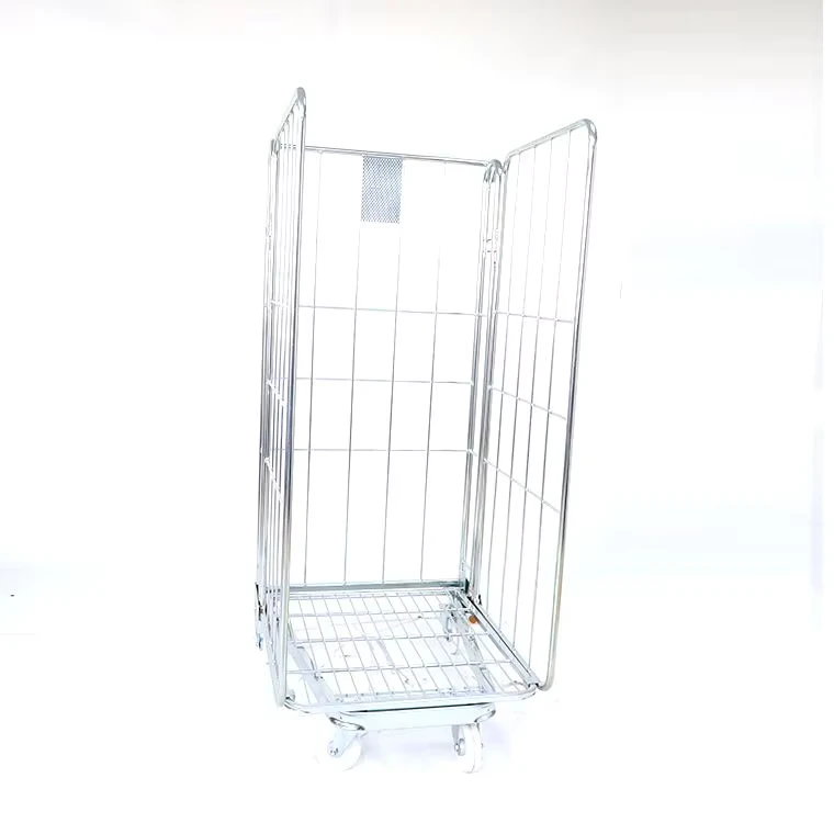 Medium Duty Industrial Welded China Metal Wire Mesh Pallet Trolley 500kg Load Capacity Roll Container OEM