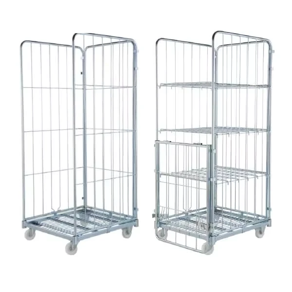 Medium Duty Moving Material Handling Transport Supermarket Logistics Rolling Cage Trolley Roll Container