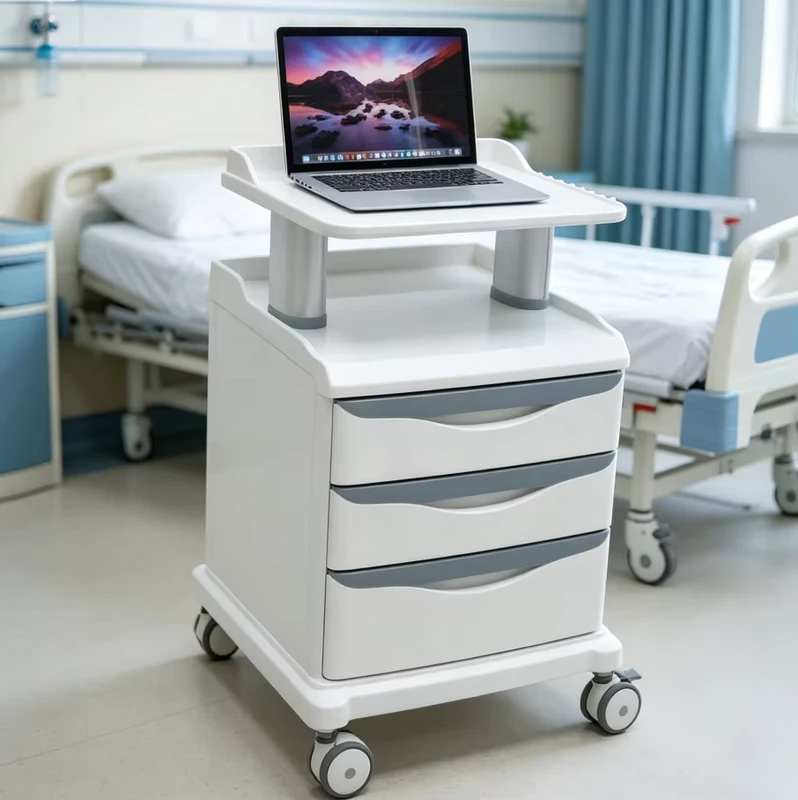 Metal ABS Electrical Knife Cart Emergency Instrument Trolley Hospital Serving Medical Trolley with Drawers