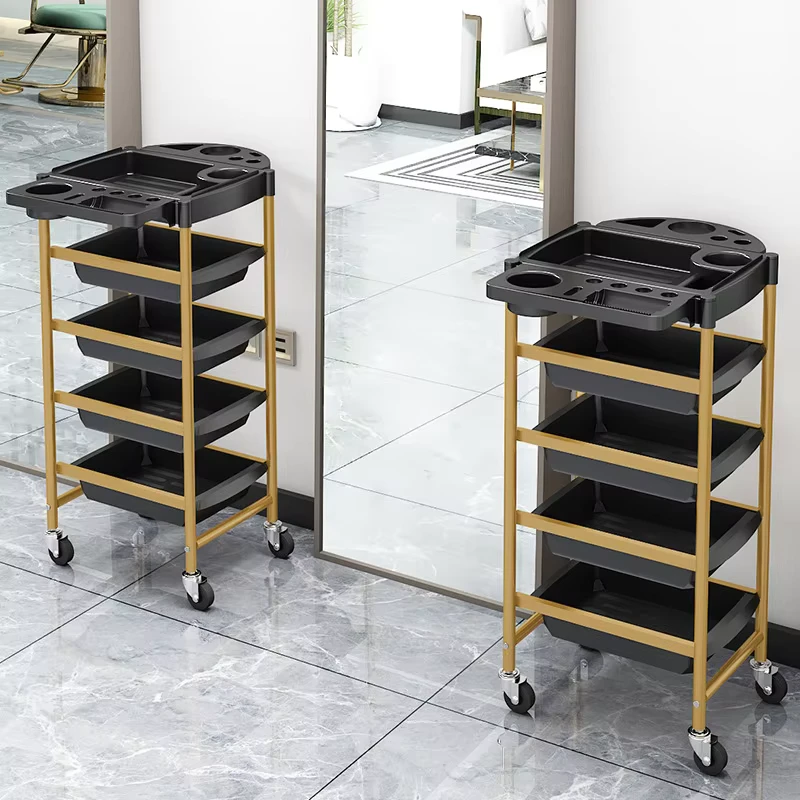 Metal Beauty Salon & Hairdressing Cart with Drawers Commercial Salon Trolley for Barber Shops