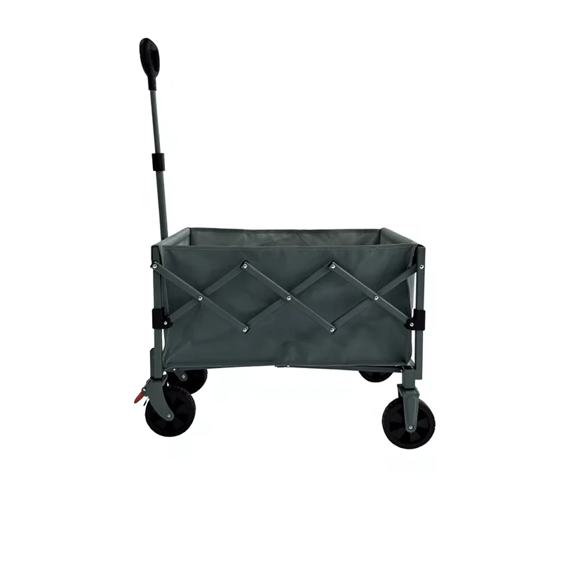 Metal Four Wheel Foldable Utility Wagon Cart for Outdoor Camping Garden Industrial Use Tools Storage