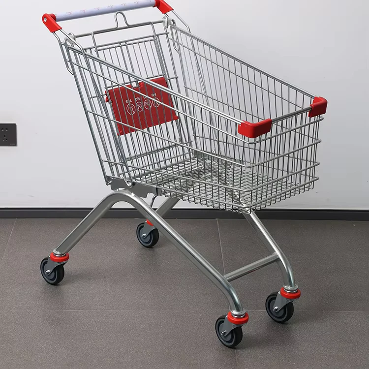 Metal Grocery Store Steel Supermarket Trolley Hand Shopping Cart