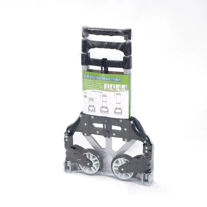 Metal Promotional Portable Folding Shopping Cart Trolley with Soft Handle