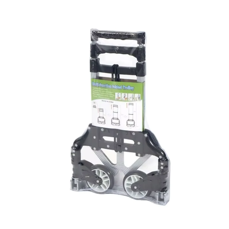 Metal Promotional Portable Folding Shopping Cart Trolley with Soft Handle