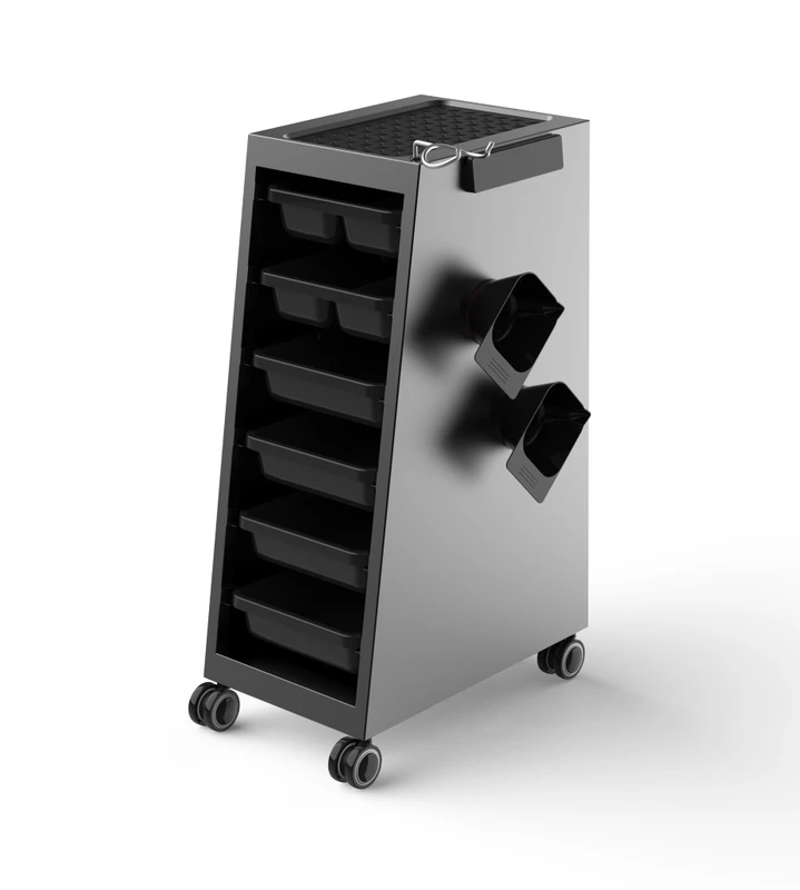 Metal Salon Cart with Heat Resistant Top and Dryer Holder Professional Hair Trolley