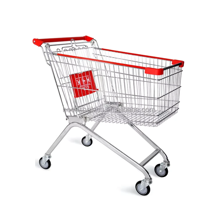 Metal Shopping Trolley Cart Hypermarket Heavy Duty Shopping Trolley for Super Market Grocery Shopping Cart