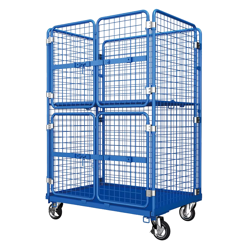 Metal Storage Cages With Wheels Roll Trolley Storage Cage Rolling Container