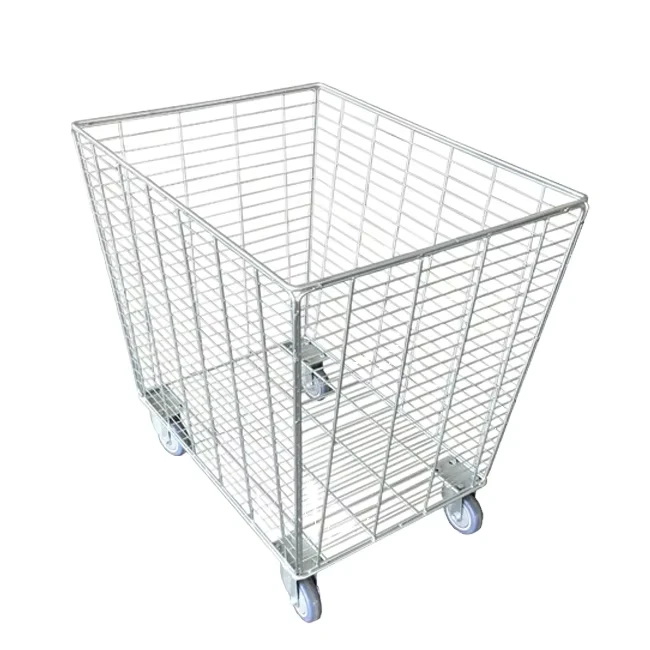 Metal Storage Equipment Supermarket Cage Warehouse Trolley Heavy Duty Carts