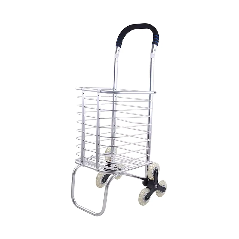Metal Supermarket Shopping Trolley Portable Grocery Cart Shopping Storage Cart Foldable