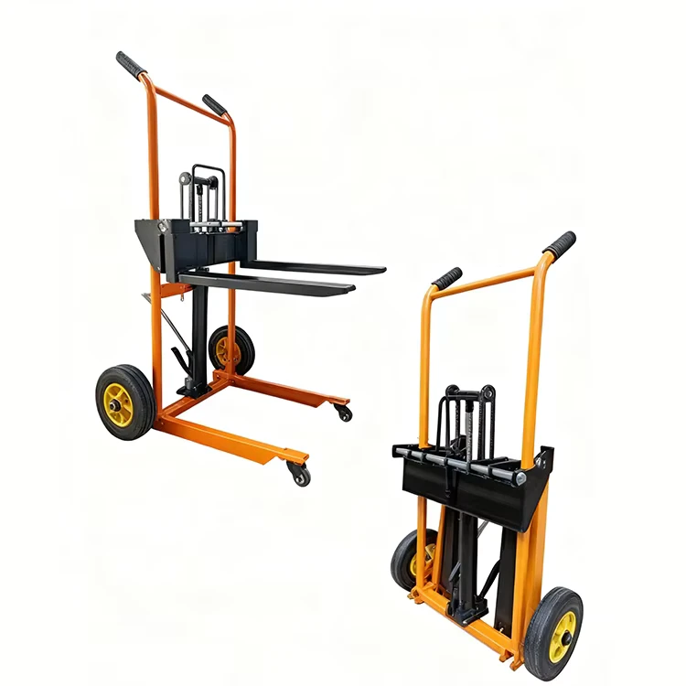 Micro Forklift Manual Hydraulic Stacker Small Lifting and Handling Household Foldable Detachable Lift Truck