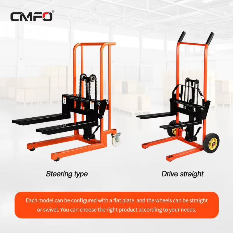 Micro Forklift Trolley 260kg Dynamic Stacker Car Hydraulic Pallet Driver Manual Wheelbarrow for Small Household Platform