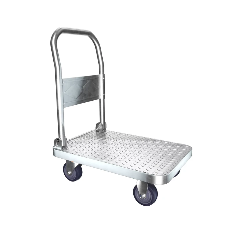 Millmiss Customizable OEM Platform Grocery Cart 800kg Load Capacity Four Wheel Heavy Duty Foldable Shopping Trolley