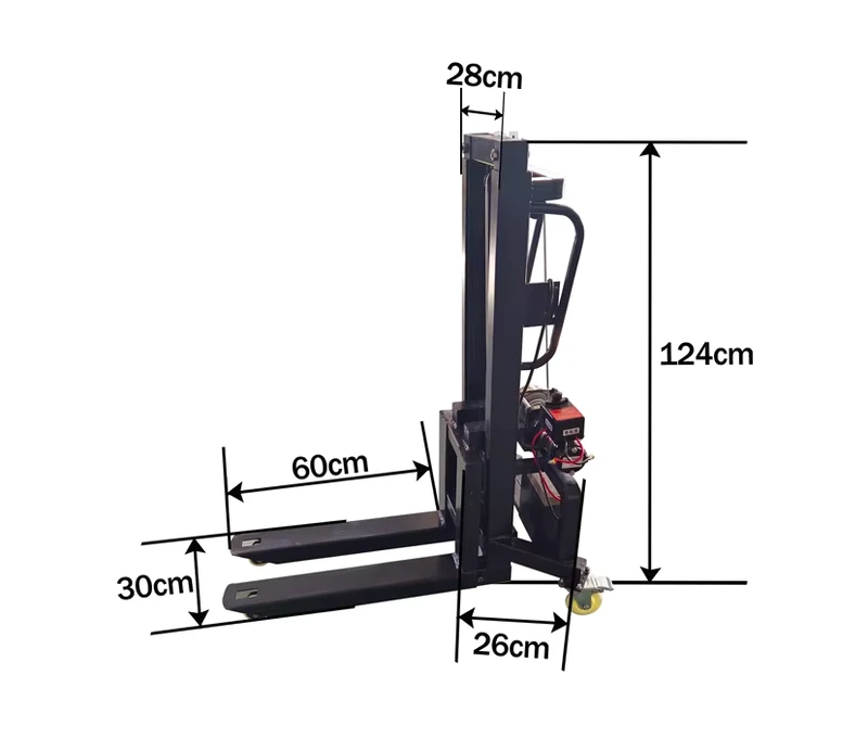 Mini Electric Forklift 1.5m Hydraulic Lift 300KG Weight Capacity Remote Control Hand Push Compact Flexible Design for Warehouse