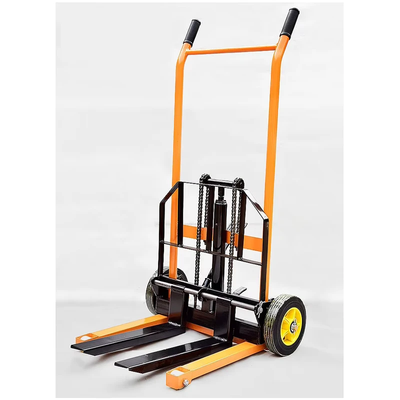Mini Hand Manual Operated Stacker 200kg 400kg Lift 0.9m Forklift Hydraulic Mini Forklift Foldable and Detachable