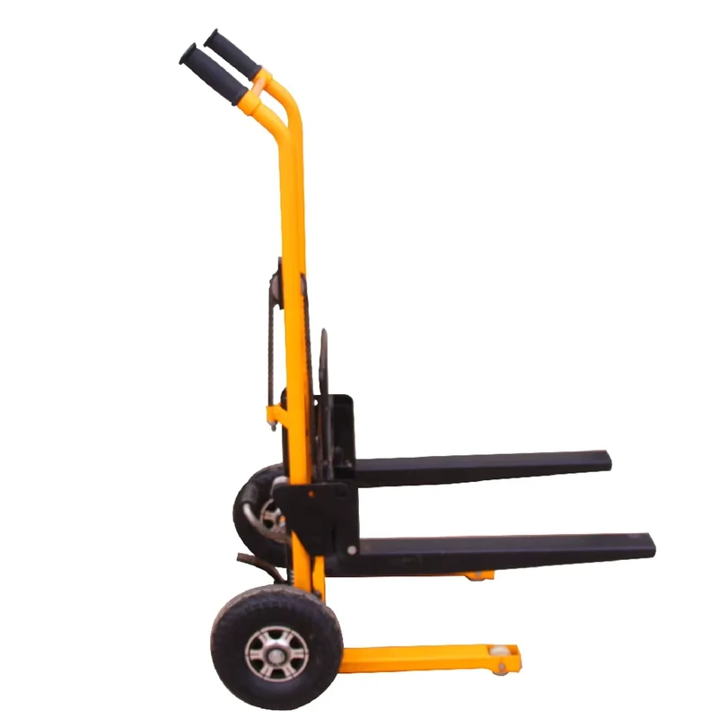 Mini Hydraulic Manual Forklift Stacker Hydraulic Hauler Hand Trolley