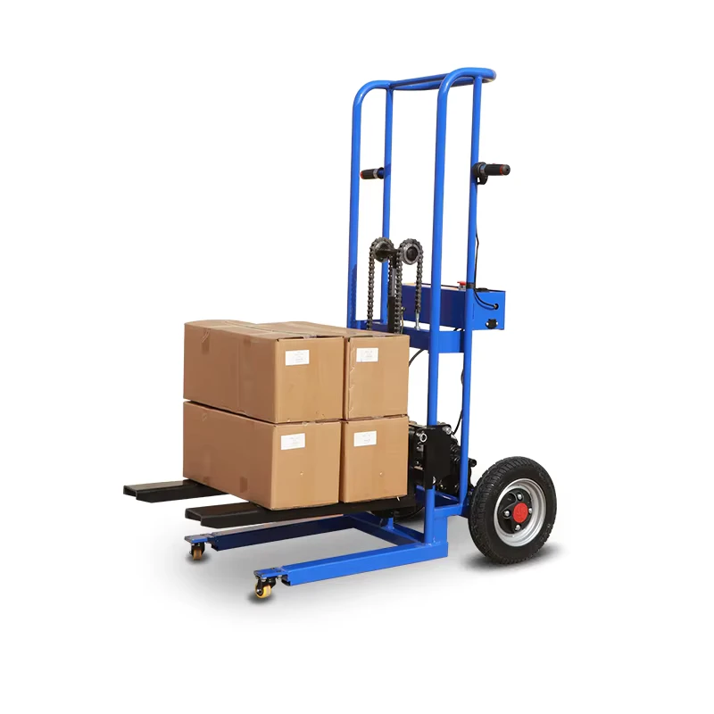 Mini Hydraulic Truck Lifting Crane Electric Hand Pallet Portable Stacker Forklift Trolley