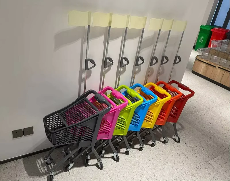 Mini Kids Supermarket Style Shopping Trolley Cart Made with Plastic Cleaning Equipment Part
