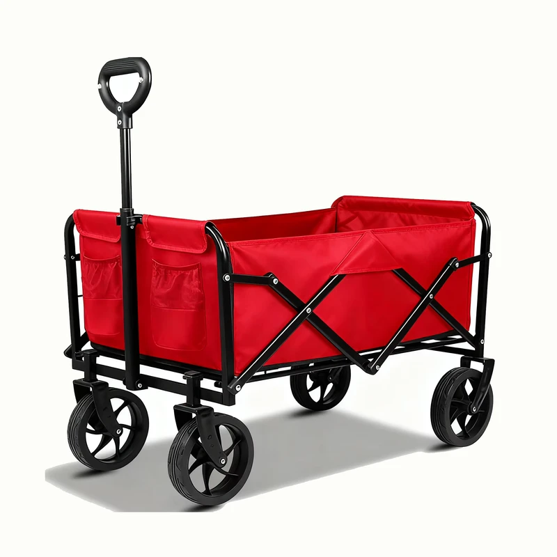 Mini Size Heavy Duty Collapsible Foldable Metal Four Wheel Trolley Cart 110x65cm Garden Camping Beach ODM OEM