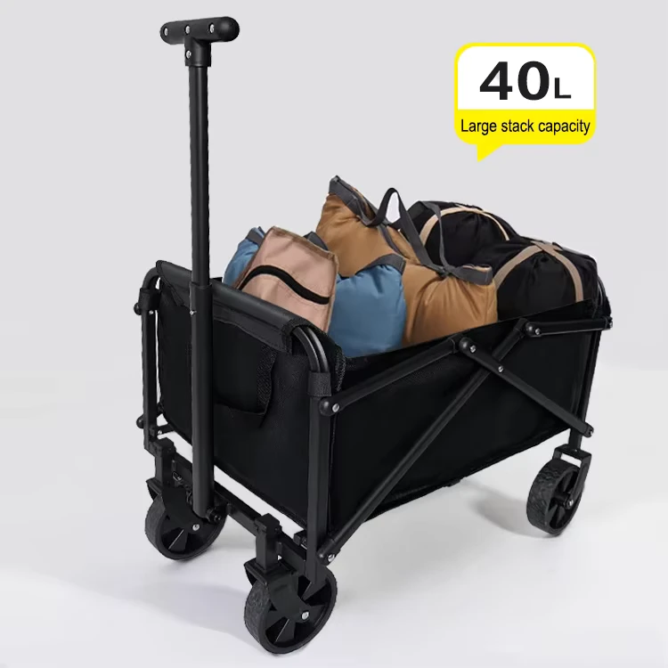 Mini Size Heavy Duty Collapsible Foldable Platform Four Wheel Trolley Cart Shopping Storage OEM Garden Camping Beach Cart