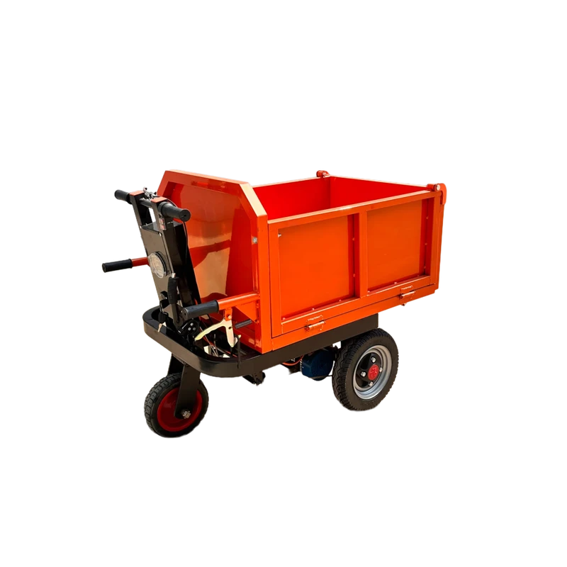 Mini Three Wheel Electric Trolleys Cart Dumper Hand Pushed Construction Site Farming Dung Truck Ash Hopper