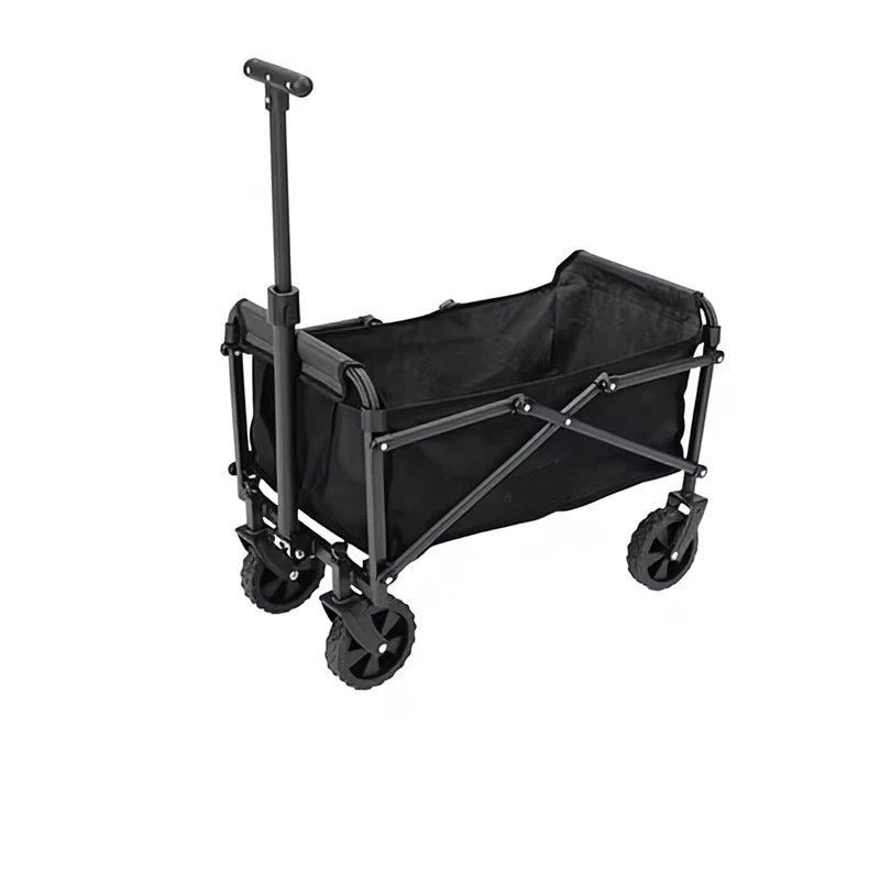 Mini Version Carbon Steel Foldable Four Wheel Trolley Cart Outdoor Camping Garden Shopping Eco Friendly Waterproof Adjustable