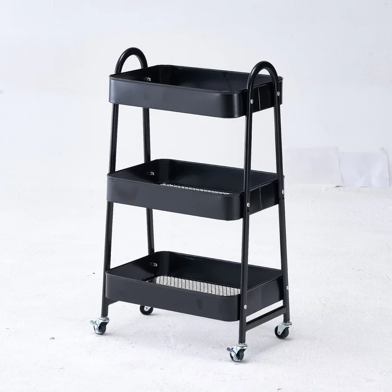Minimalist Durable Metal Kitchen Shelve Storage Cart Slim Movable Utility for Bathroom Living Room Food Tools Storage Baskets