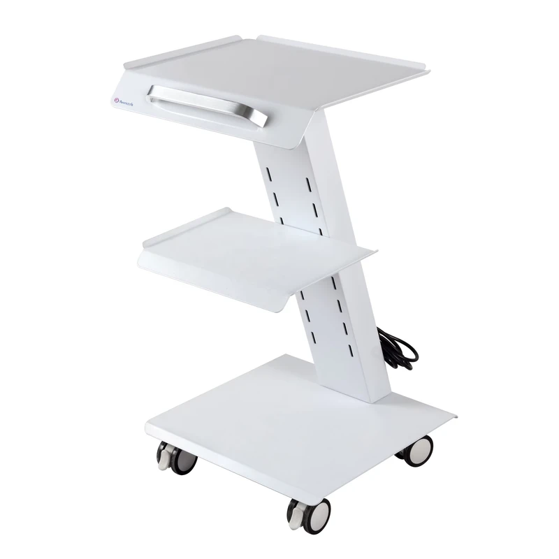 Mobile 3 Layer Socket Beauty Medical Beauty Salon Trolley Stainless Steel Dental Tool Cart Furniture White Salon Trolley
