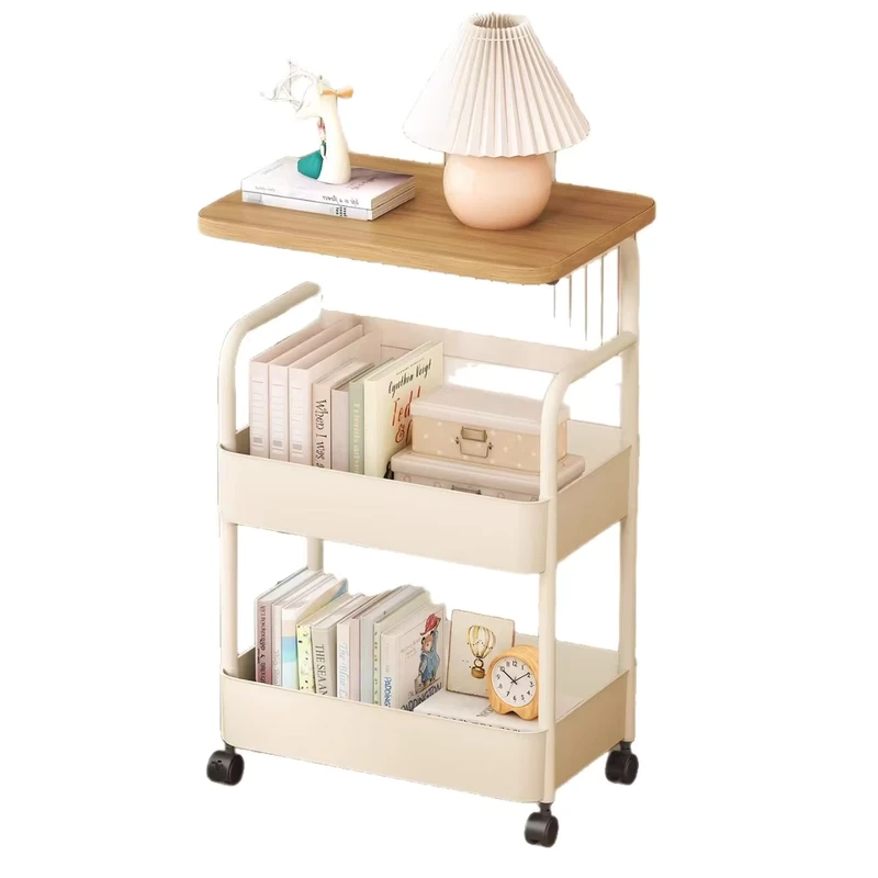 Mobile 3 Tier Storage Trolley Rolling Utility Cart with Wheels for Living Room Bedroom Home Office