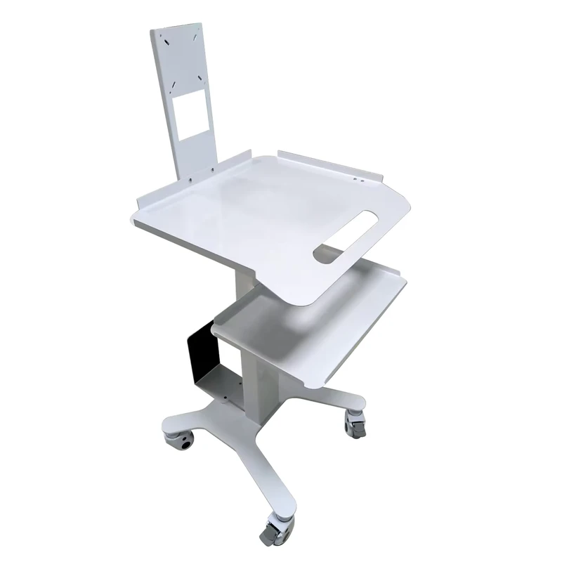 Mobile Dental Intraoral Scanner Trolley Cart Stainless Steel Treatment Cart with Socket Laptop Tray for Dental Clinic Hospital