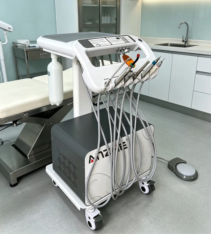 Mobile Dental Trolley with Air Compressor Portable Dental Treatment Unit Clinics Mobile Services Mobile Dental Cart