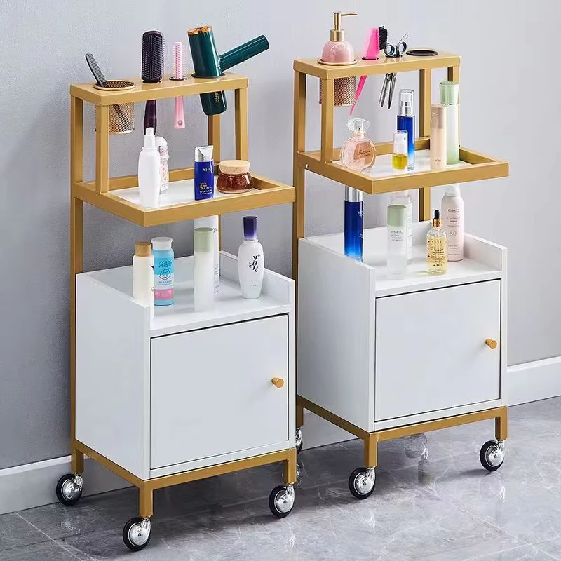 Mobile Hair Salon Styling Trolley Metal Beauty Salon Tools Barber Shop and Salon Furniture