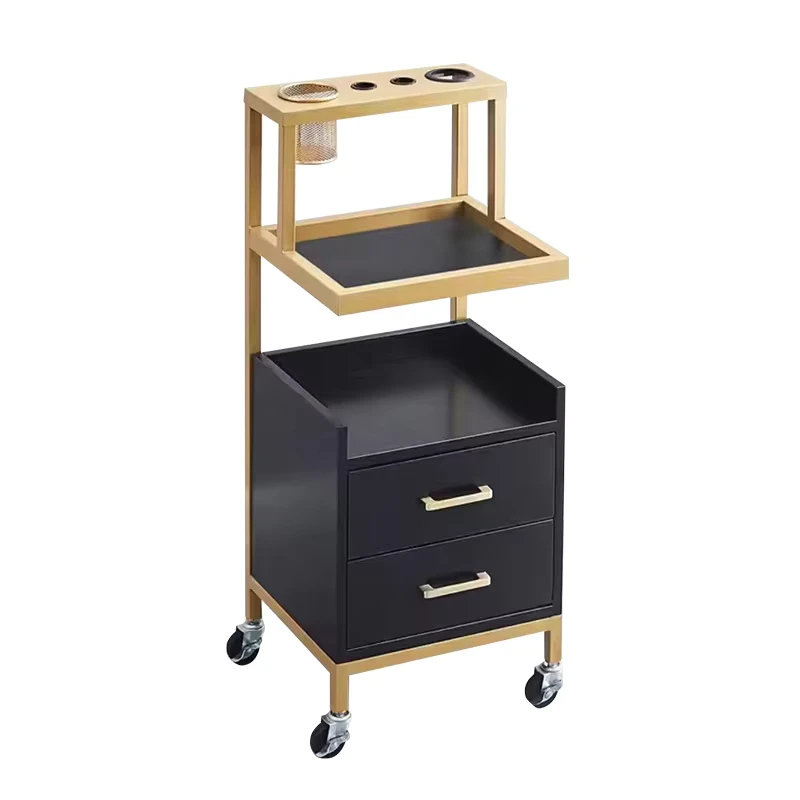 Mobile Hair Salon Styling Trolley Metal Car Beauty Salon Tool for Barbershop and Salon Furniture