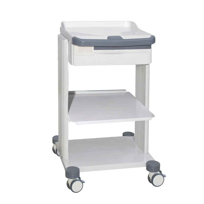 Mobile Hospital Trolley ABS Medical Cart Customizable Nurse Trolley Modern Design Lightweight Multi Function Durable 4 Clinic