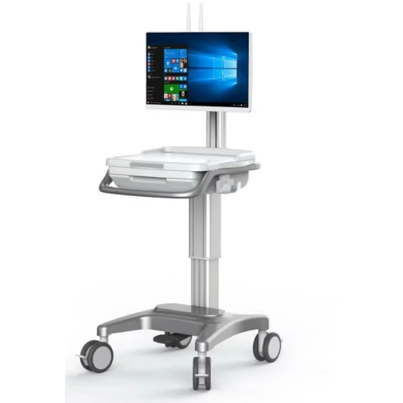 Mobile Medical Computer Cart with Chinese Design Aluminum Construction Height Adjustable CE ISO Certified for Hospital Use