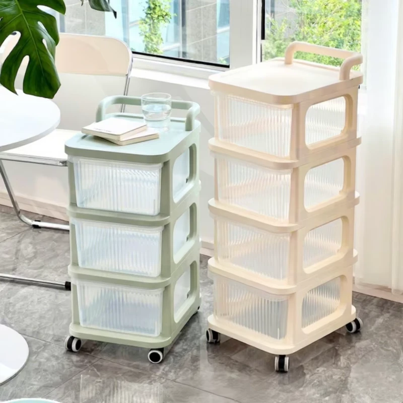 Mobile Multi Layer Trolley Storage Rack Drawer Type Snack Toy Baby Supplies Living Room Storage Shelf Utility Cart Customized