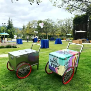 Mobile Retail Fast Food Ice Cream Gelato Popsicle Display Vending Cart Trolley Hand Push Ice Cream Cart