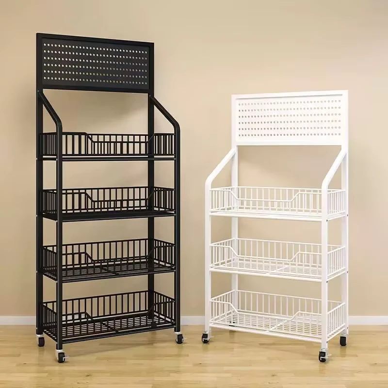 Mobile Storage Shelf with Wheel Multi Layers Storage Rack Trolley for Snacks Home Sundries Organizer 3 4 5 Tiers Rolling Cart