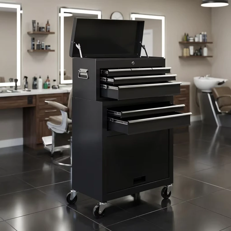 Mobile Tool Cabinet Workbench Rolling Wheels for Auto Repair Garage Workshop Heavy Duty Storage Tool Cart