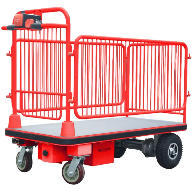 Mobile Warehouse Carrying Handing Stand On Driving Electric Hand Trolley Platform Cart Electric Trolley Cart