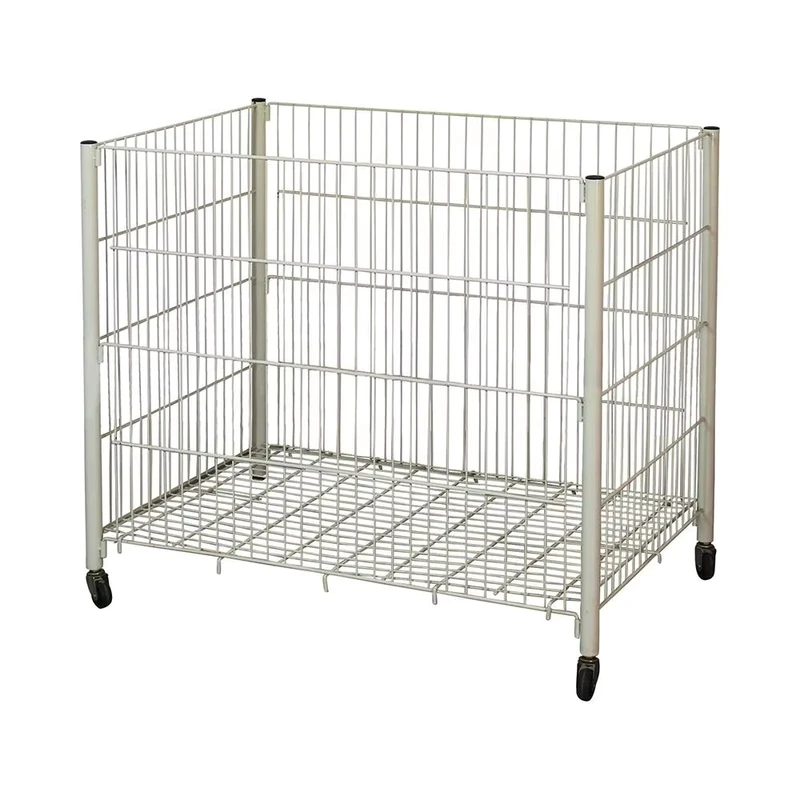 Mobile Wire Mesh Trolley 100kg Galvanized Storage Cage for Supermarket
