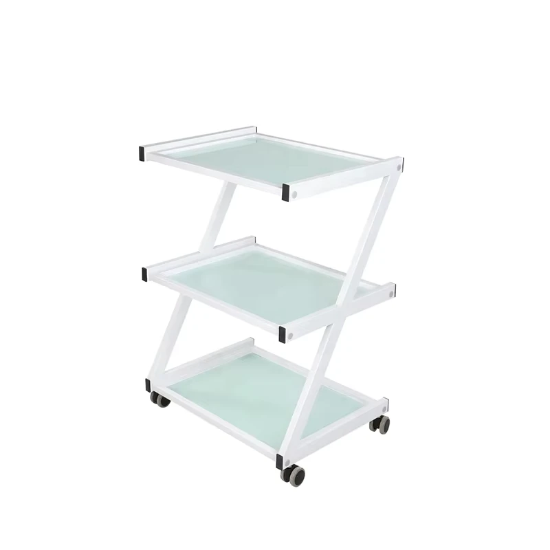 Modern 3 Tier Wheels Salon Trolley Stand for Hospital or Workshop Use