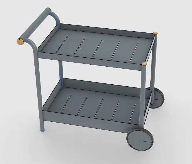 Modern Aluminum Alloy Garden Set Trolley Durable Waterproof Weather Resistant Wheels Outdoor Furniture
