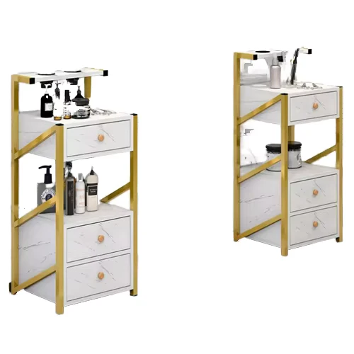 Modern Auxiliary Cart Salon Stainless Steel Rotating Trolley School Professional Bar Makeup Aesthetics Spa Furniture