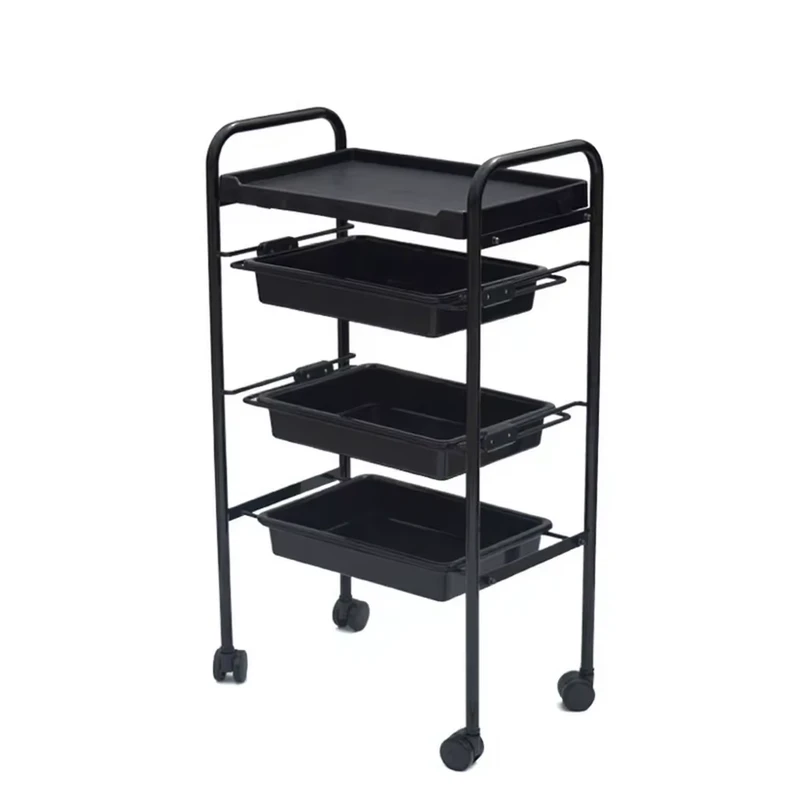 Modern Design Classic Hair Salon Trolley New Small Metal Cart for Barber Shop and Workshop
