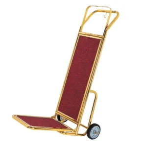 Modern Design Foldable Metal Luggage Cart C009 Durable Hotel Lobby Hand Trolley with Wheels for Hospitality Warehouse Use