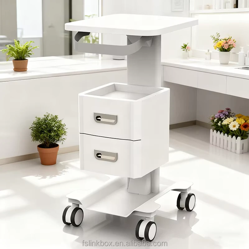 Modern Design Heavy Duty 4 Wheel Iron Beauty Instruments Trolley for Spa Dental Clinic Hotel Hospital