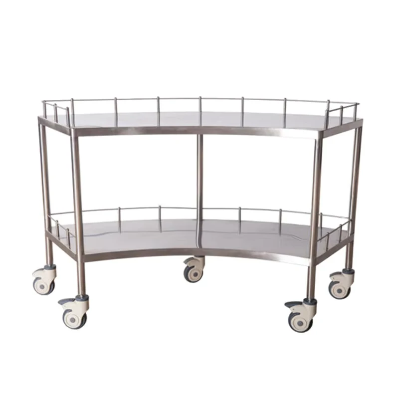 Modern Design Medical Hospital Stainless Steel Instrument Trolley 4 Castors Furniture Commercial Use Easy Clean Bxgsxssqxt1