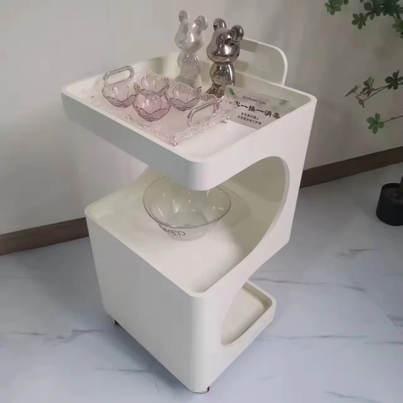 Modern Design Open Storage Cart S Shaped Carts for Beauty Salon Esthetician Rolling Cart Makeup Hair Lash Utility Storage Rack