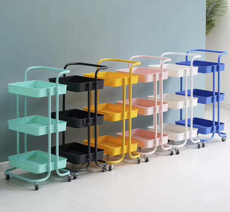 Modern Design PP Storage Organizer Trolley Rolling Utility Organizer Rack 3 Tier Storage Utility Cart for Bathroom Kitchen